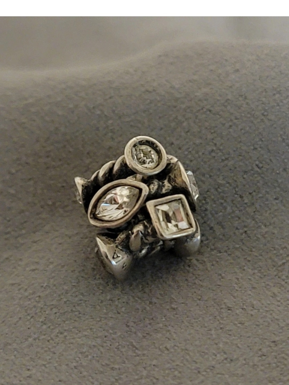 Chamilia 925 Silver Multi-Cut Clear Crystal Charm Bead